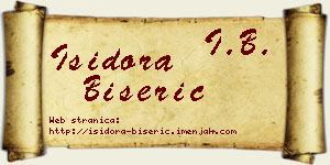 Isidora Biserić vizit kartica